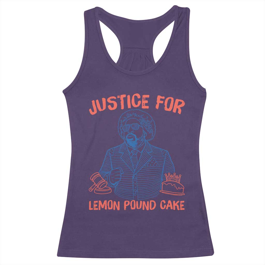Justice For Lemon Pound Cake Racerback Tank Top Viral Trend Free Speech TS14 Purple Print Your Wear