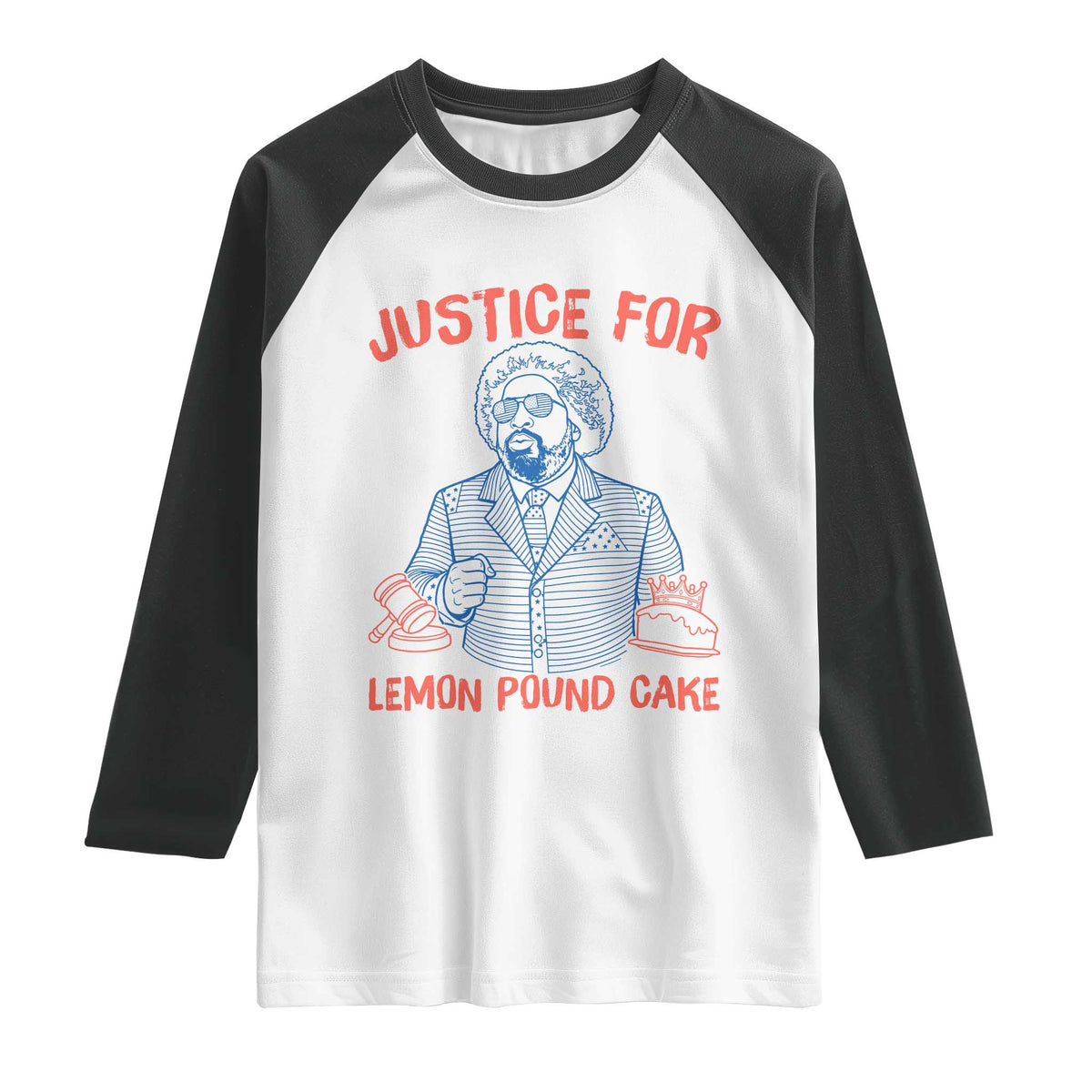 Justice For Lemon Pound Cake Raglan Shirt Viral Trend Free Speech TS14 White Black Print Your Wear