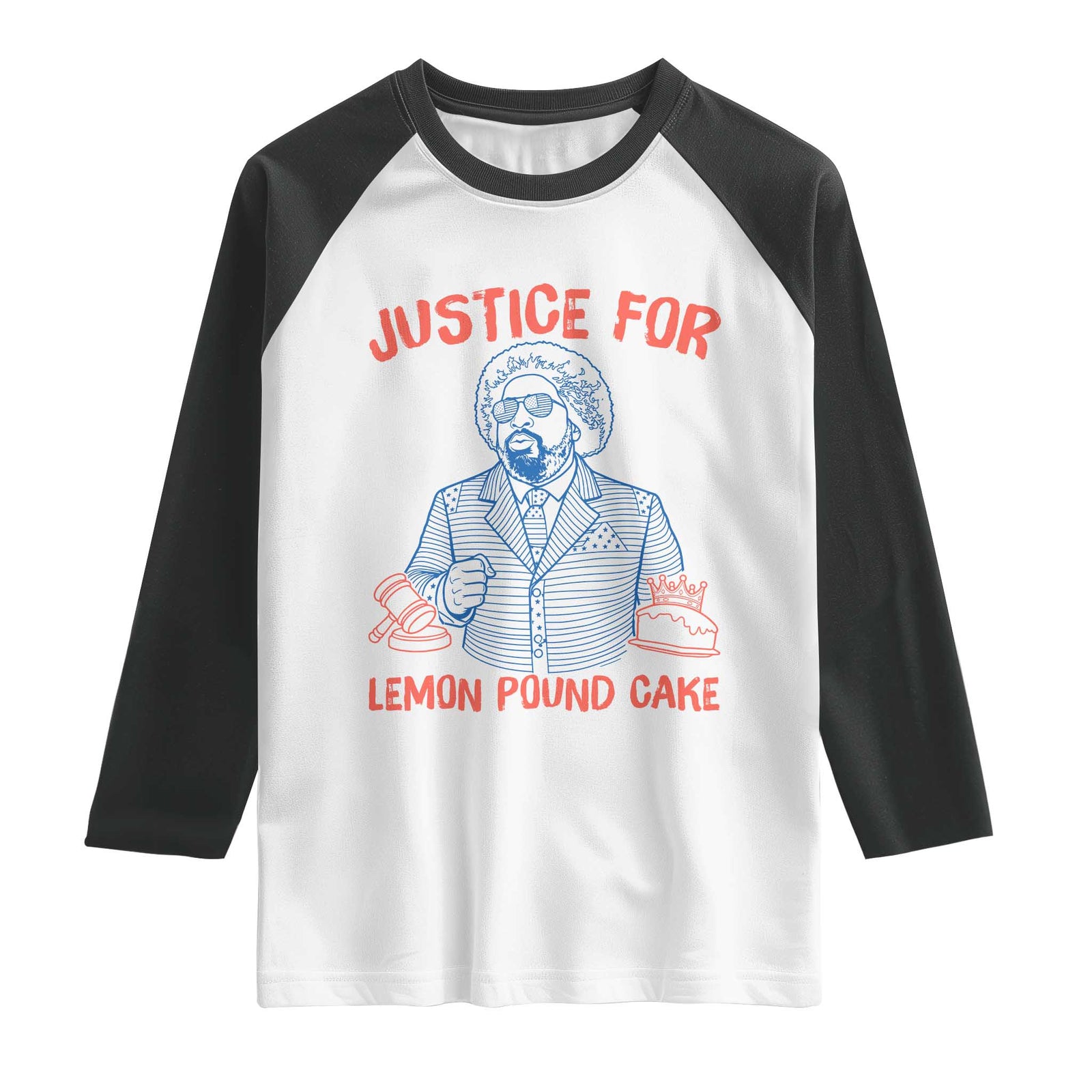 Justice For Lemon Pound Cake Raglan Shirt Viral Trend Free Speech TS14 White Black Print Your Wear