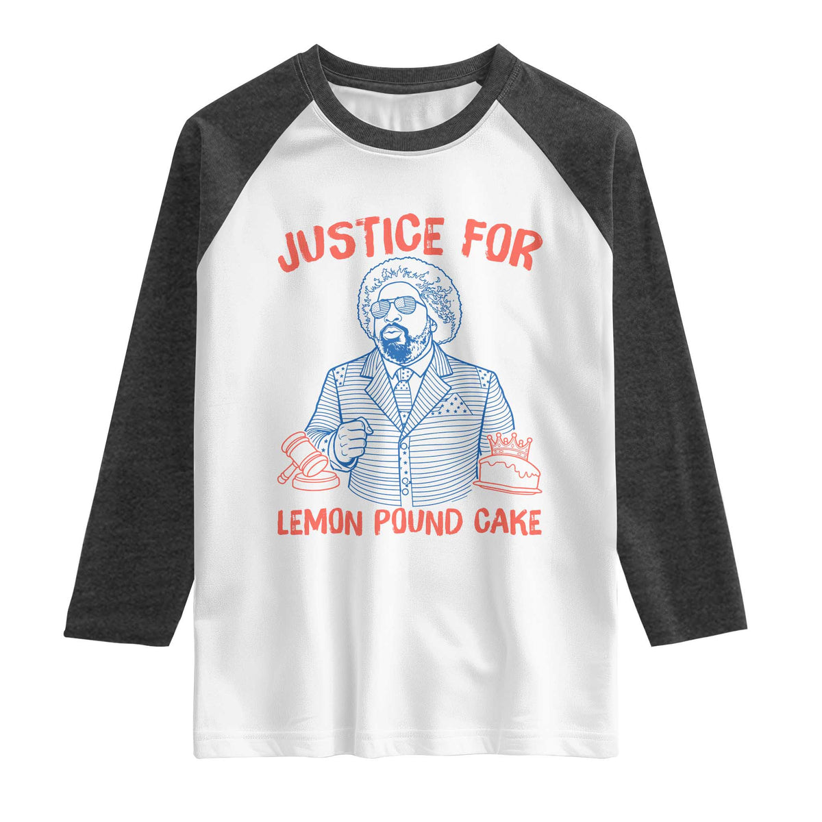 Justice For Lemon Pound Cake Raglan Shirt Viral Trend Free Speech TS14 White Heather Charcoal Print Your Wear