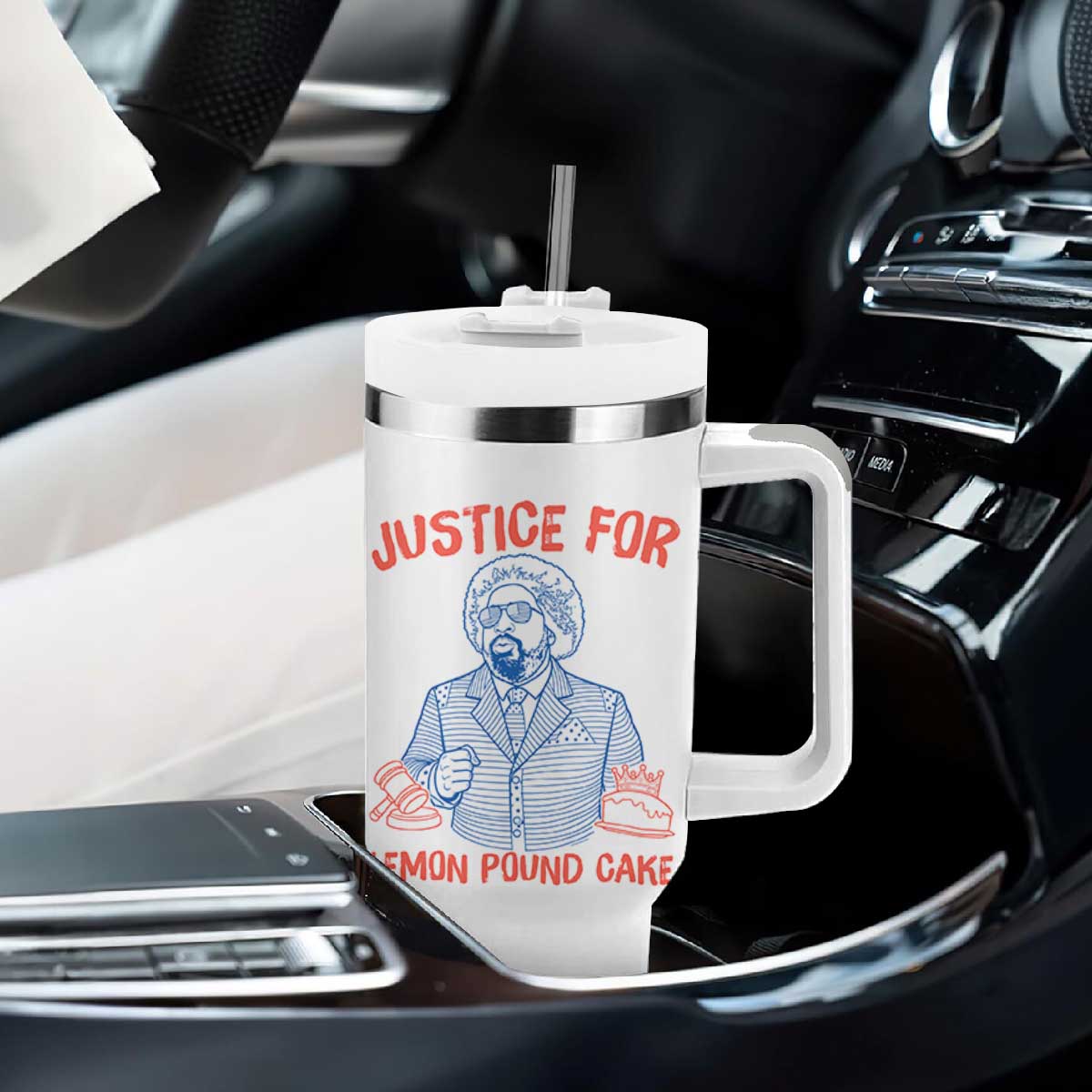 Justice For Lemon Pound Cake Tumbler With Handle Viral Trend Free Speech TS14 Print Your Wear