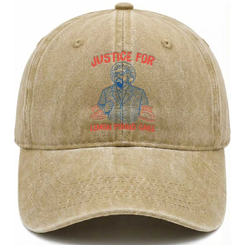 Justice For Lemon Pound Cake Washed Cotton Baseball Cap Viral Trend Free Speech TS14 Print Your Wear