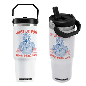 Justice For Lemon Pound Cake Flip Straw Tumbler Viral Trend Free Speech TS14 One Size: 30 oz White Print Your Wear