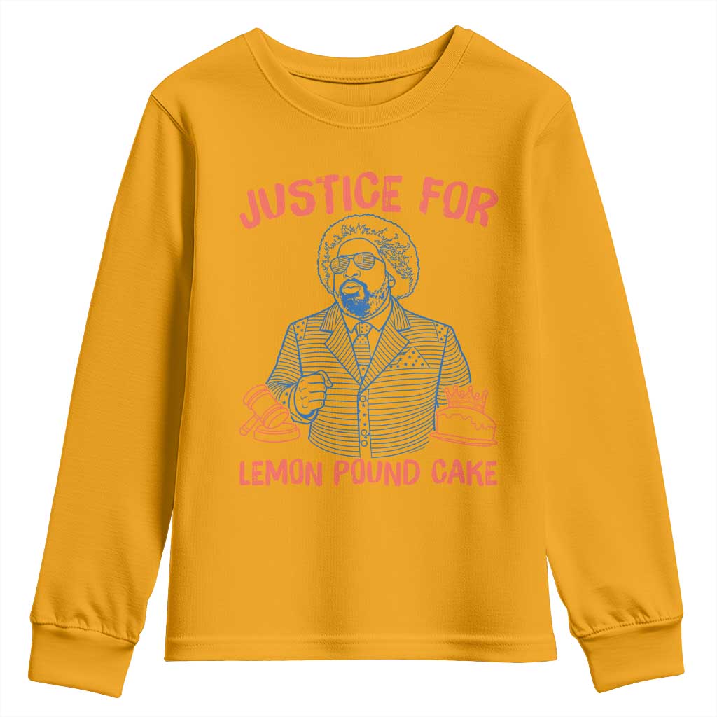 Justice For Lemon Pound Cake Youth Sweatshirt Viral Trend Free Speech TS14 Gold Print Your Wear