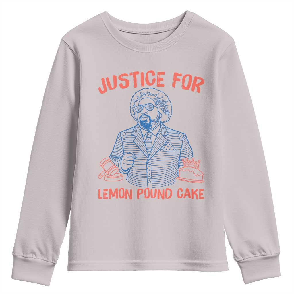 Justice For Lemon Pound Cake Youth Sweatshirt Viral Trend Free Speech TS14 Ice Gray Print Your Wear
