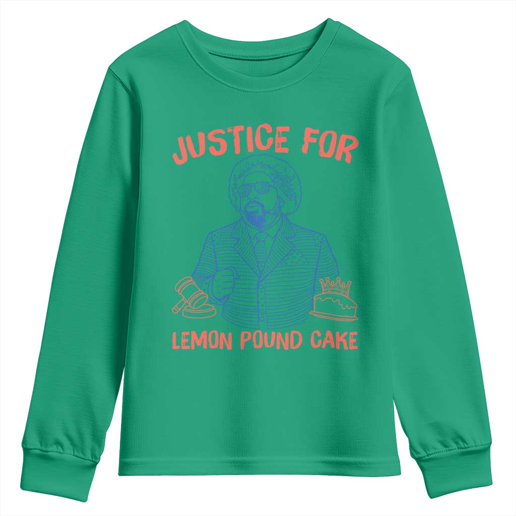 Justice For Lemon Pound Cake Youth Sweatshirt Viral Trend Free Speech TS14 Irish Green Print Your Wear