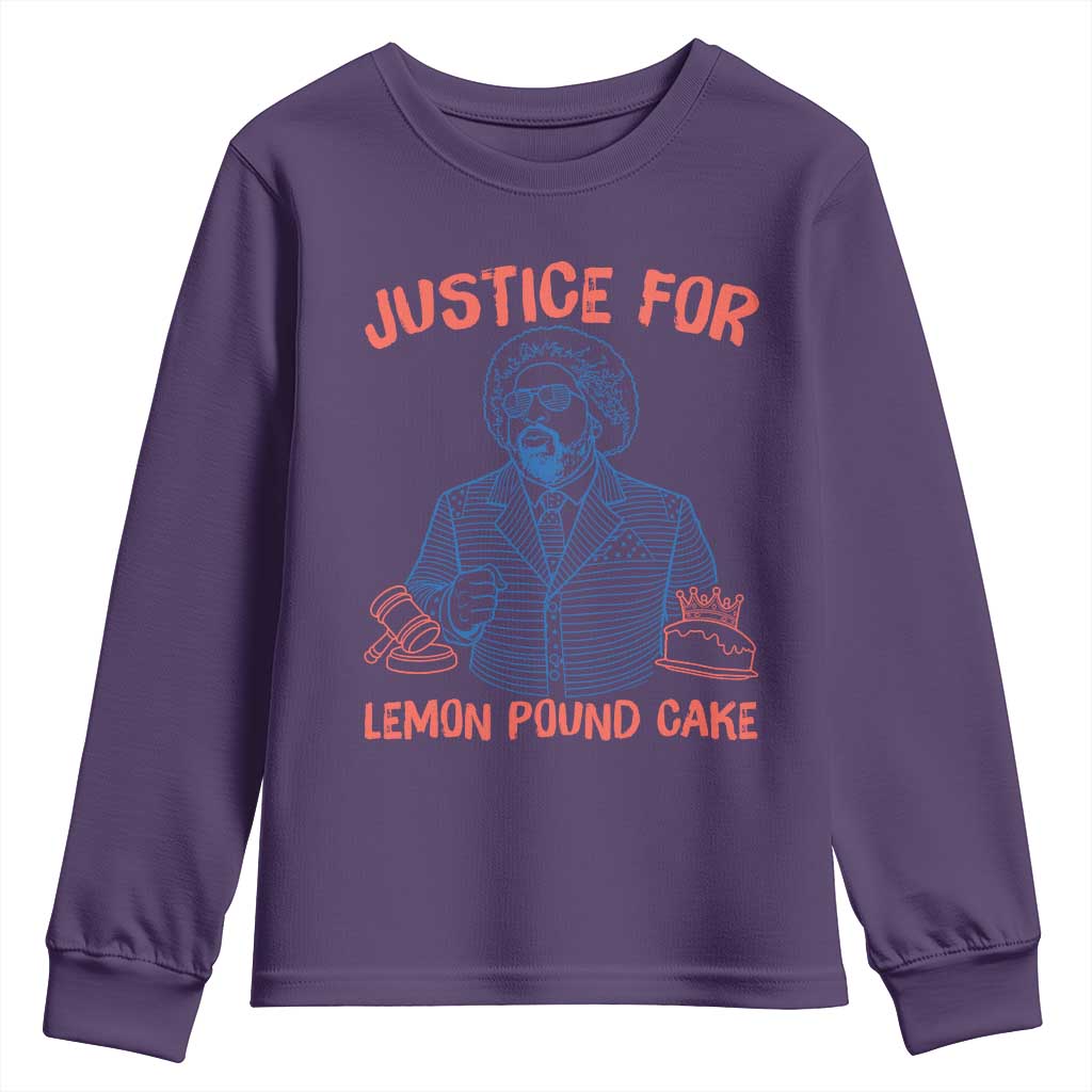 Justice For Lemon Pound Cake Youth Sweatshirt Viral Trend Free Speech TS14 Purple Print Your Wear