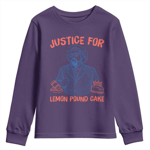 Justice For Lemon Pound Cake Youth Sweatshirt Viral Trend Free Speech TS14 Purple Print Your Wear
