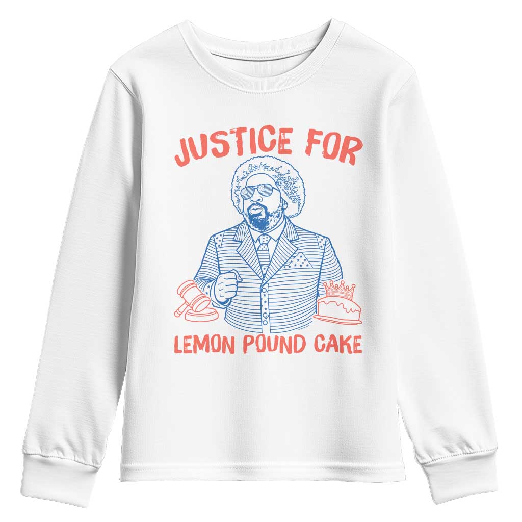 Justice For Lemon Pound Cake Youth Sweatshirt Viral Trend Free Speech TS14 White Print Your Wear