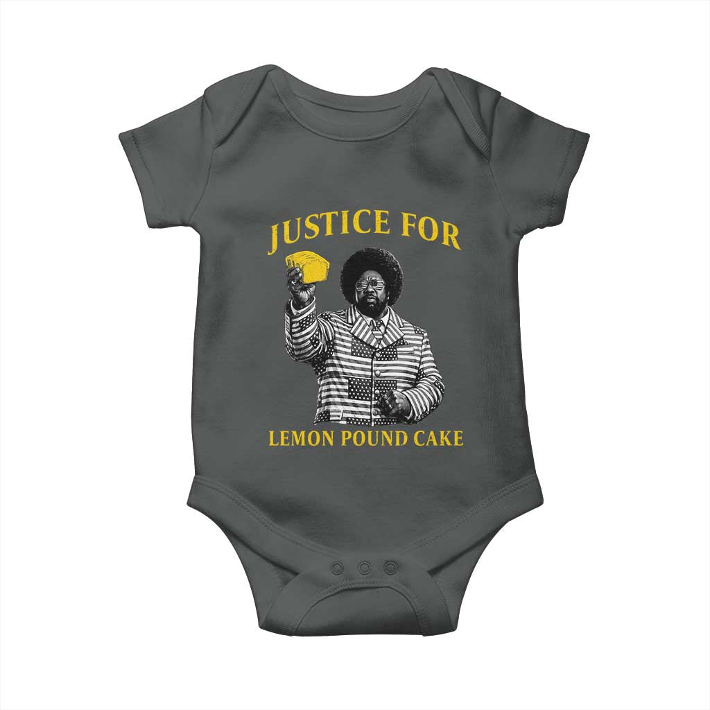 Justice For Lemon Pound Cake Baby Onesie Vintage Rap Free Speech TS14 Dark Heather Print Your Wear