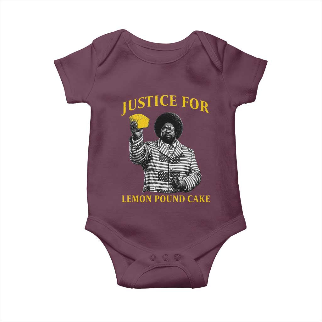 Justice For Lemon Pound Cake Baby Onesie Vintage Rap Free Speech TS14 Maroon Print Your Wear