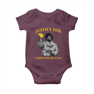 Justice For Lemon Pound Cake Baby Onesie Vintage Rap Free Speech TS14 Maroon Print Your Wear