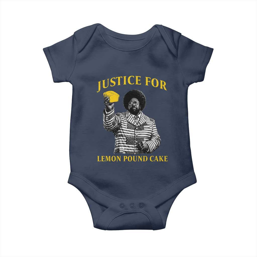 Justice For Lemon Pound Cake Baby Onesie Vintage Rap Free Speech TS14 Navy Print Your Wear