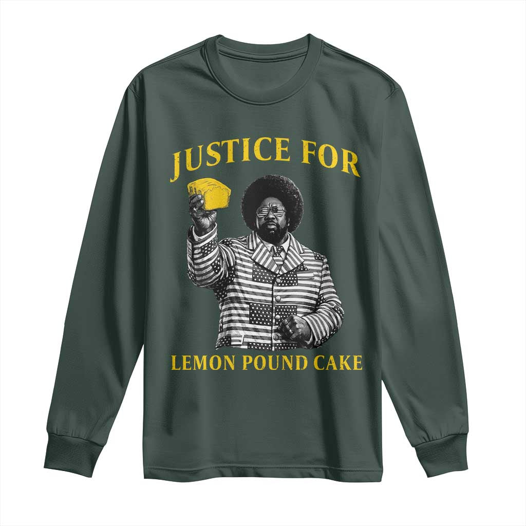 Justice For Lemon Pound Cake Long Sleeve Shirt Vintage Rap Free Speech TS14 Dark Forest Green Print Your Wear