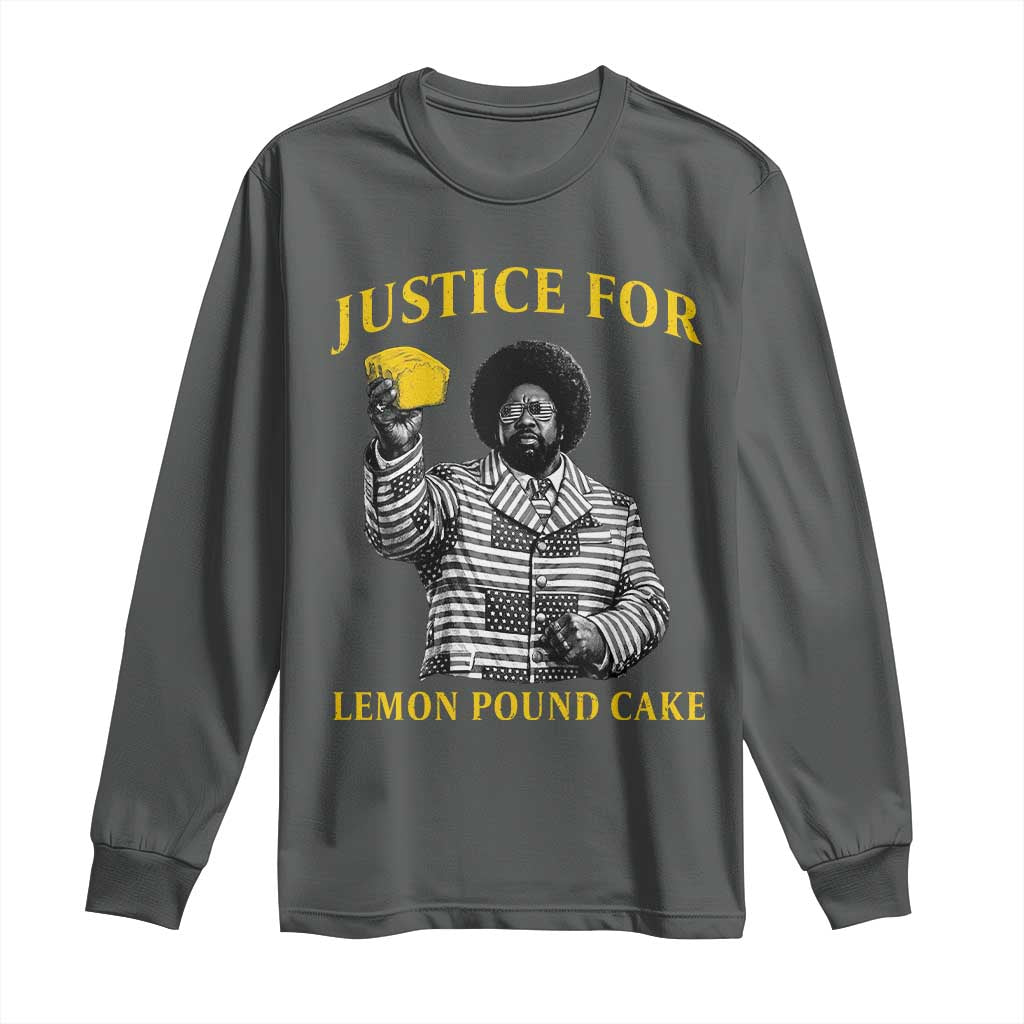 Justice For Lemon Pound Cake Long Sleeve Shirt Vintage Rap Free Speech TS14 Dark Heather Print Your Wear