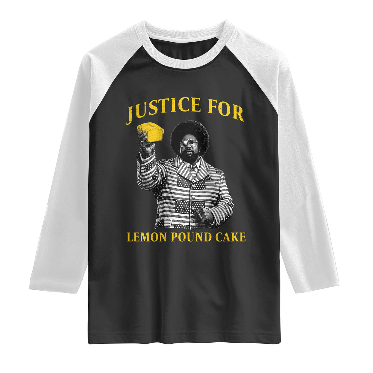 Justice For Lemon Pound Cake Raglan Shirt Vintage Rap Free Speech TS14 Black White Print Your Wear