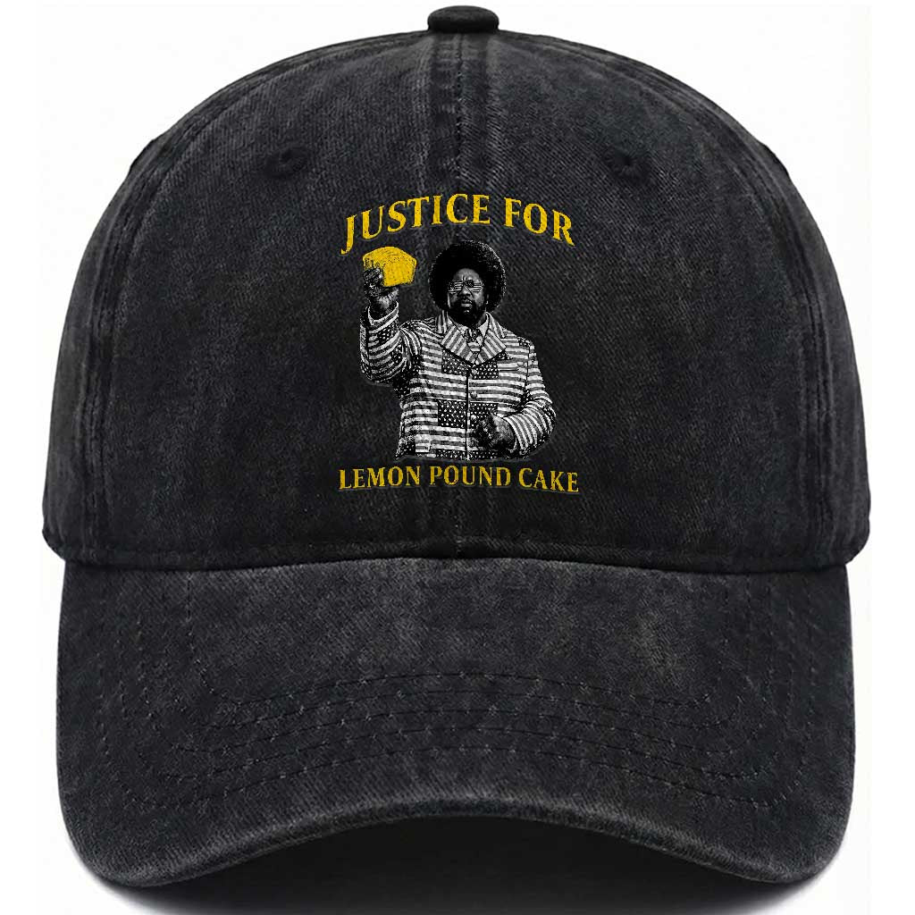 Justice For Lemon Pound Cake Washed Cotton Baseball Cap Vintage Rap Free Speech TS14 Print Your Wear