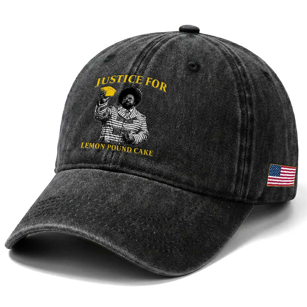 Justice For Lemon Pound Cake Washed Cotton Baseball Cap Vintage Rap Free Speech TS14 Print Your Wear