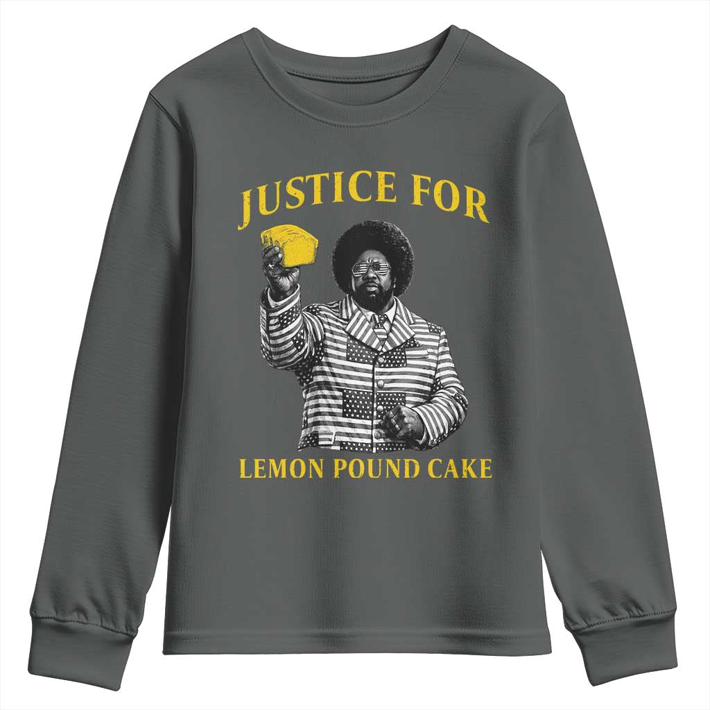 Justice For Lemon Pound Cake Youth Sweatshirt Vintage Rap Free Speech TS14 Dark Heather Print Your Wear
