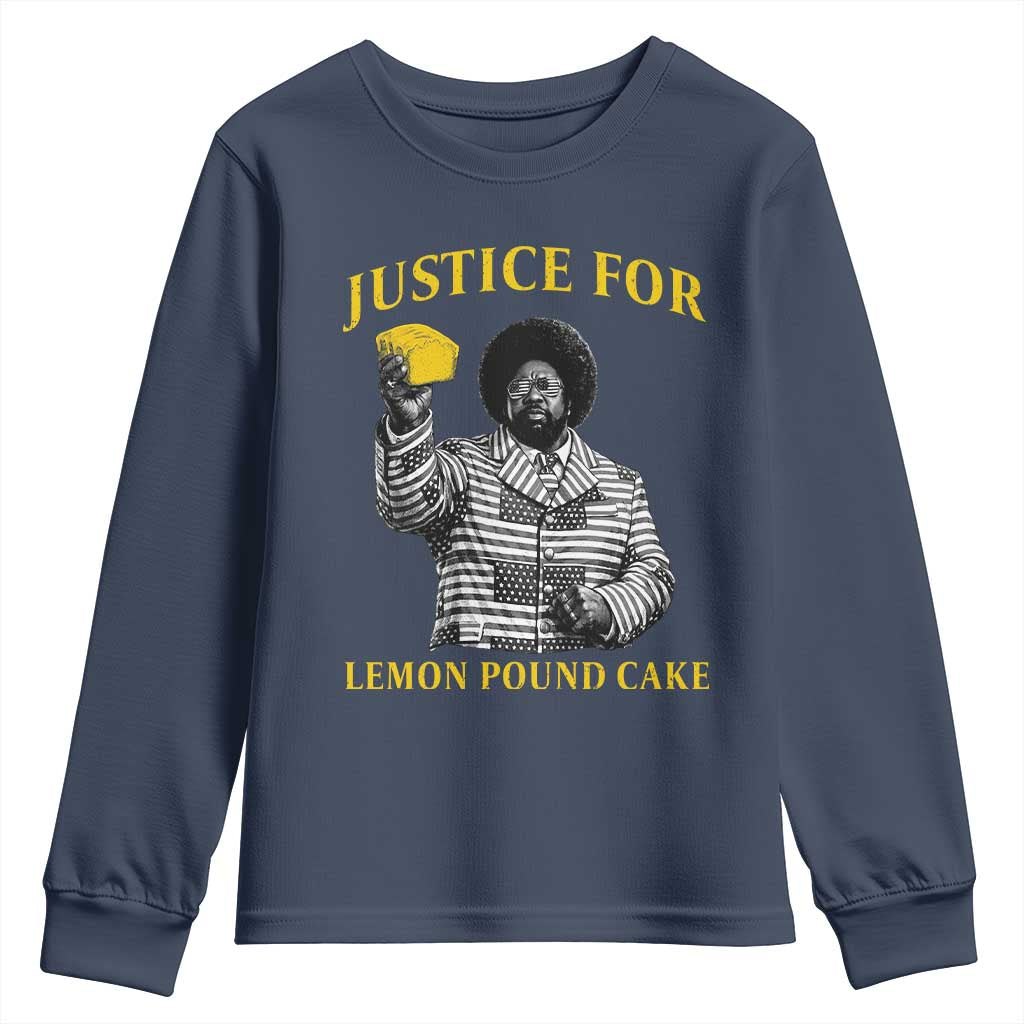Justice For Lemon Pound Cake Youth Sweatshirt Vintage Rap Free Speech TS14 Navy Print Your Wear