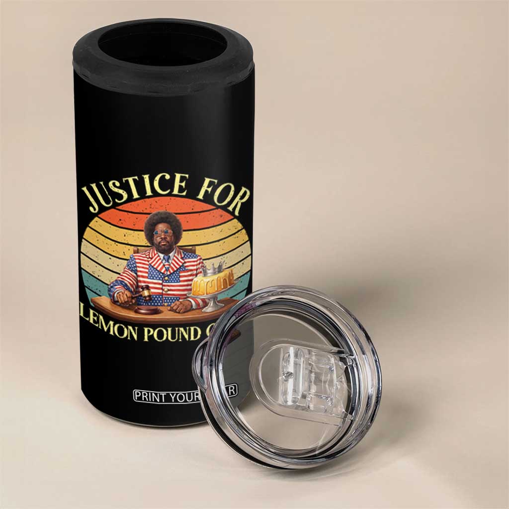 Justice For Lemon Pound Cake 4 in 1 Can Cooler Tumbler Retro Rap Free Speech TS14 Print Your Wear