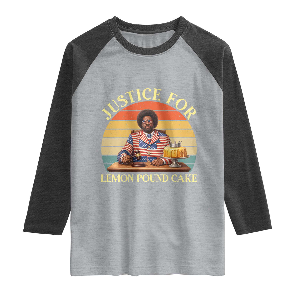 Justice For Lemon Pound Cake Raglan Shirt Retro Rap Free Speech TS14 Heather Gray Heather Charcoal Print Your Wear