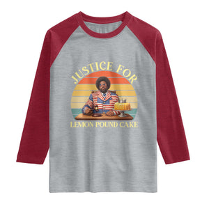 Justice For Lemon Pound Cake Raglan Shirt Retro Rap Free Speech TS14 Heather Gray Heather Red Print Your Wear