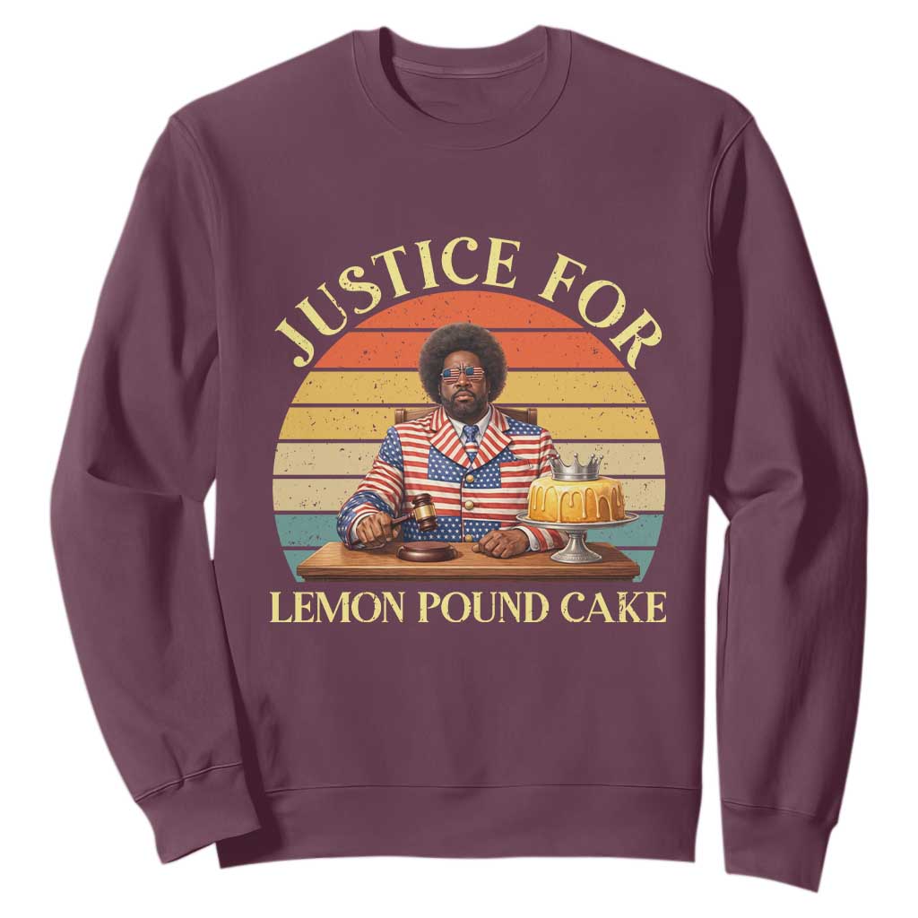 Justice For Lemon Pound Cake Sweatshirt Retro Rap Free Speech TS14 Maroon Print Your Wear