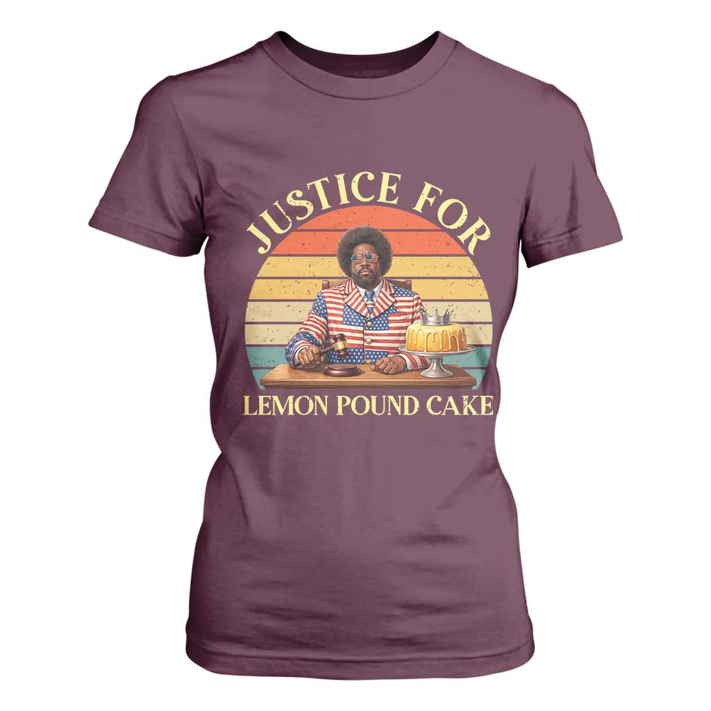 Justice For Lemon Pound Cake T Shirt For Women Retro Rap Free Speech TS14 Maroon Print Your Wear