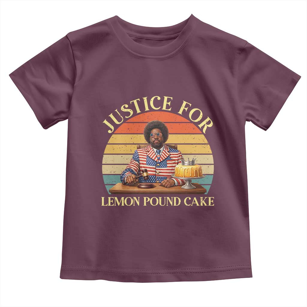 Justice For Lemon Pound Cake Toddler T Shirt Retro Rap Free Speech TS14 Maroon Print Your Wear