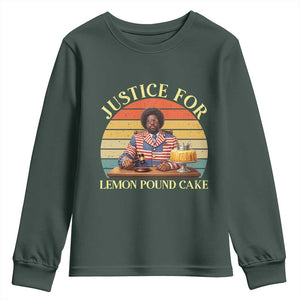 Justice For Lemon Pound Cake Youth Sweatshirt Retro Rap Free Speech TS14 Dark Forest Green Print Your Wear