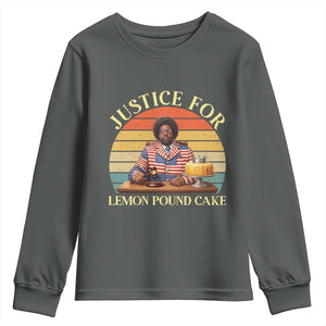 Justice For Lemon Pound Cake Youth Sweatshirt Retro Rap Free Speech TS14 Dark Heather Print Your Wear
