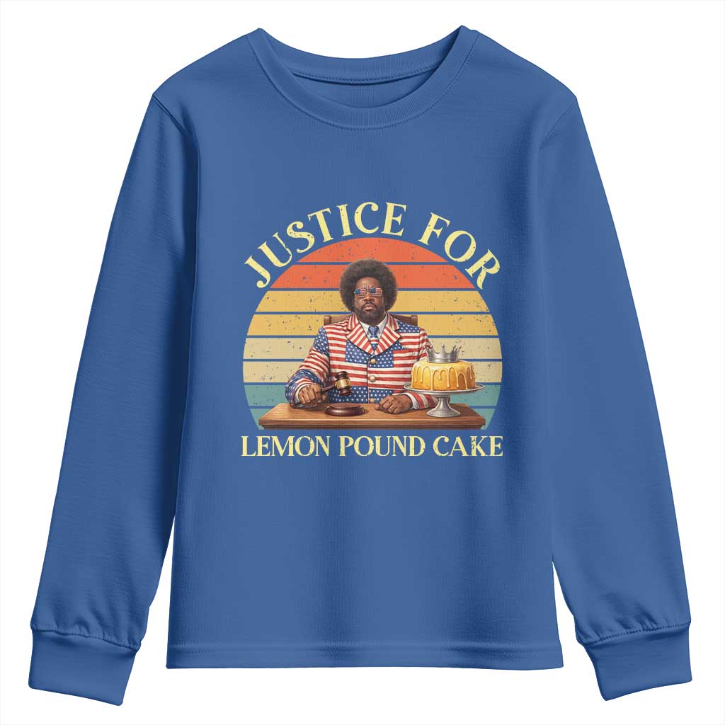 Justice For Lemon Pound Cake Youth Sweatshirt Retro Rap Free Speech TS14 Royal Blue Print Your Wear
