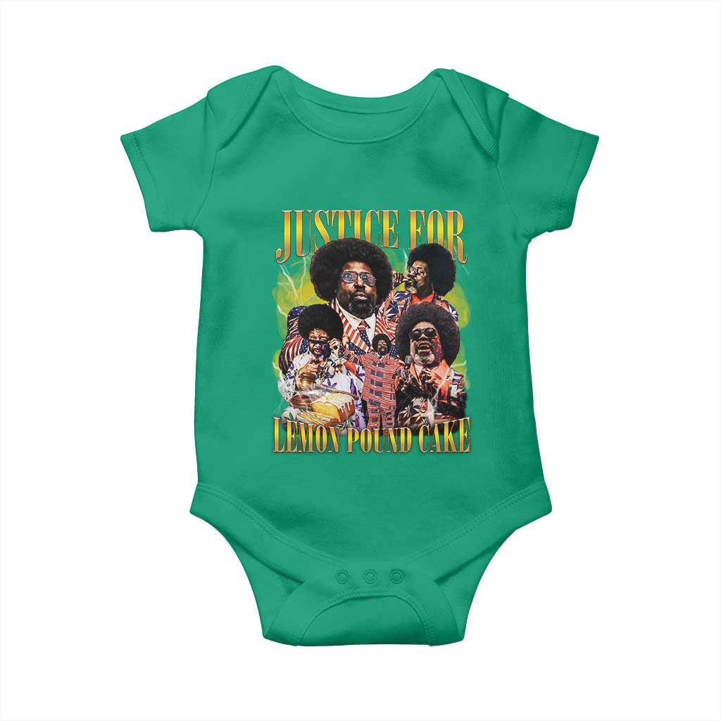 Justice For Lemon Pound Cake Bootleg Graphic Baby Onesie Retro Rap Free Speech TS14 Irish Green Print Your Wear