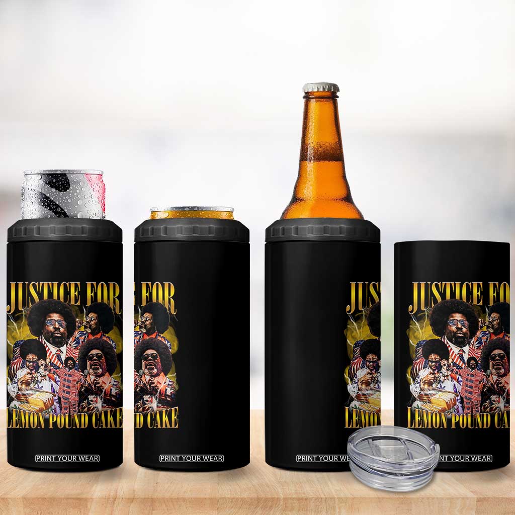 Justice For Lemon Pound Cake Bootleg Graphic 4 in 1 Can Cooler Tumbler Retro Rap Free Speech TS14 Print Your Wear