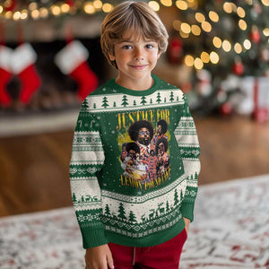 Justice For Lemon Pound Cake Bootleg Graphic Ugly Christmas Sweater Retro Rap Free Speech TS14 Forest Green Beige Print Your Wear