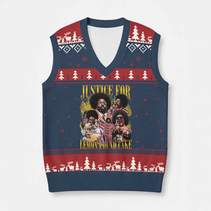 Justice For Lemon Pound Cake Bootleg Graphic V-Neck Knit Sweater Vest Retro Rap Free Speech TS14 Navy Red Print Your Wear