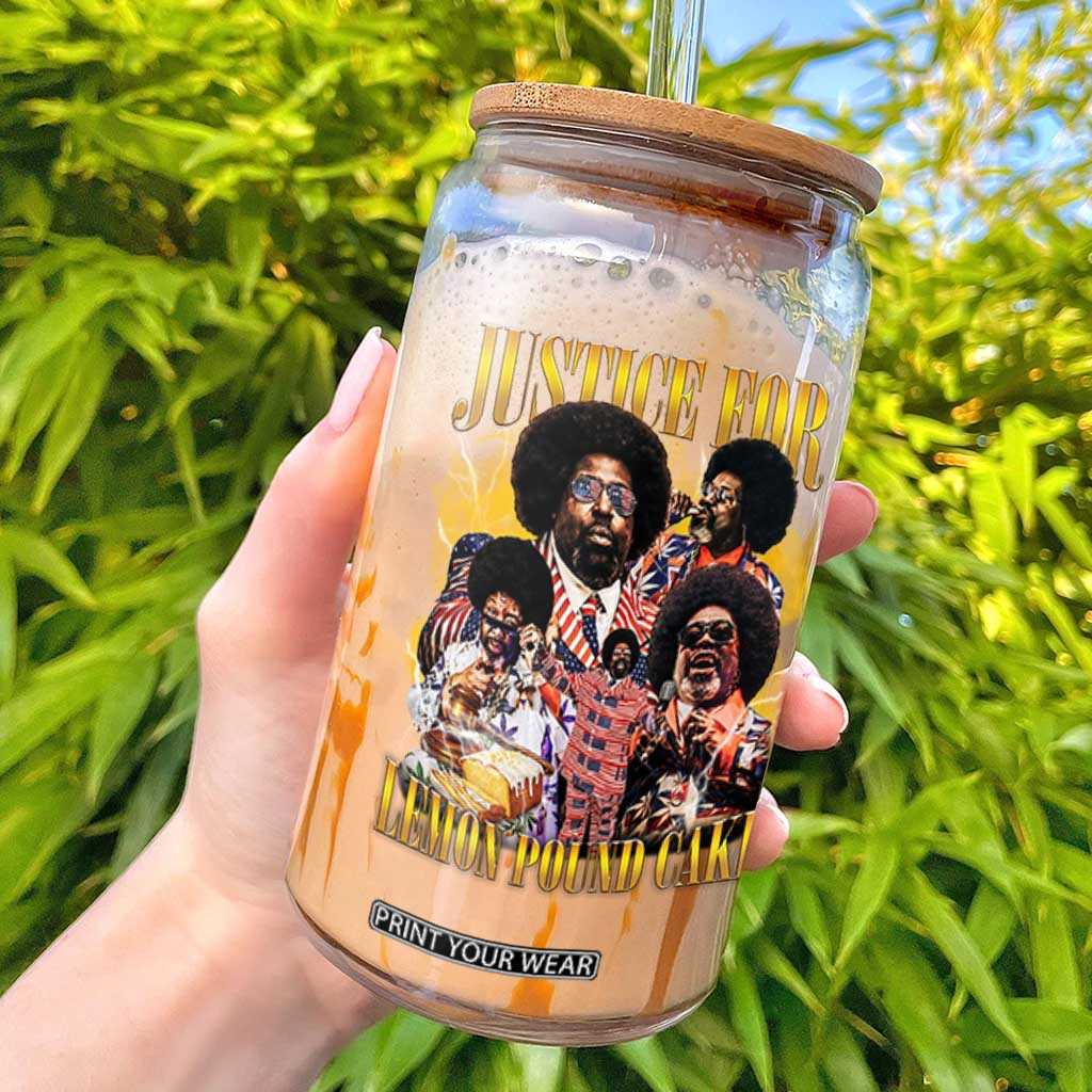 Justice For Lemon Pound Cake Bootleg Graphic Glass Can Retro Rap Free Speech TS14 Black Print Your Wear
