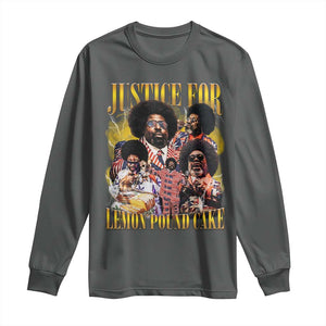Justice For Lemon Pound Cake Bootleg Graphic Long Sleeve Shirt Retro Rap Free Speech TS14 Dark Heather Print Your Wear