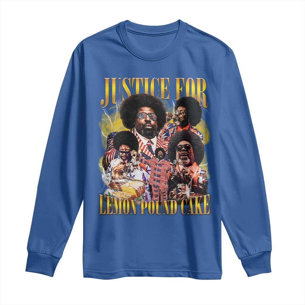 Justice For Lemon Pound Cake Bootleg Graphic Long Sleeve Shirt Retro Rap Free Speech TS14 Royal Blue Print Your Wear
