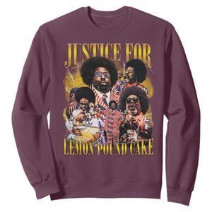 Justice For Lemon Pound Cake Bootleg Graphic Sweatshirt Retro Rap Free Speech TS14 Maroon Print Your Wear