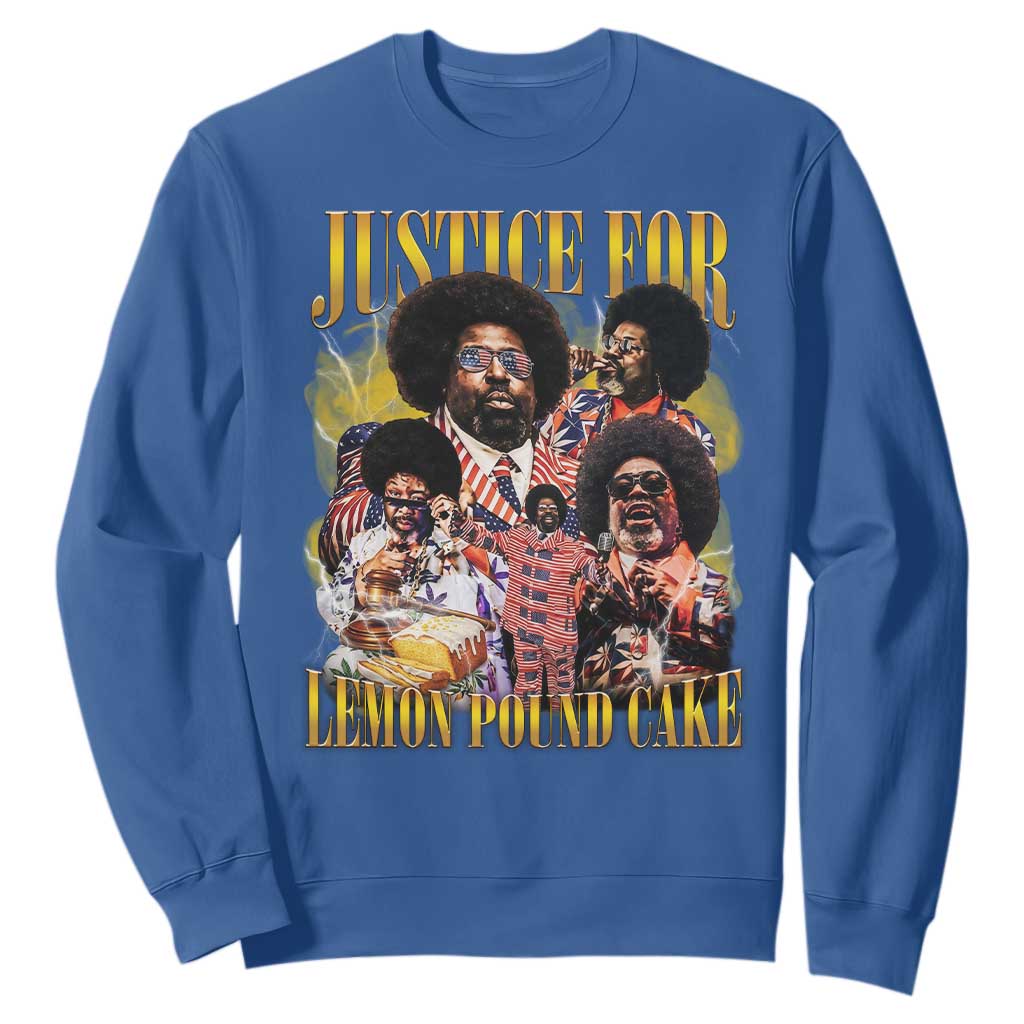 Justice For Lemon Pound Cake Bootleg Graphic Sweatshirt Retro Rap Free Speech TS14 Royal Blue Print Your Wear