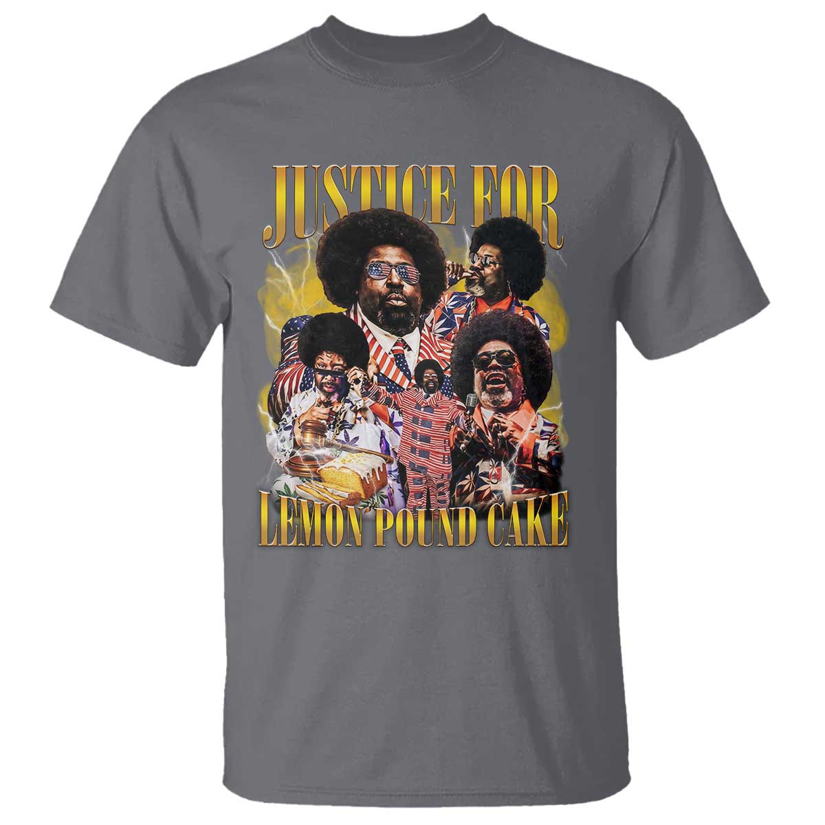 Justice For Lemon Pound Cake Bootleg Graphic T Shirt Retro Rap Free Speech TS14 Charcoal Print Your Wear