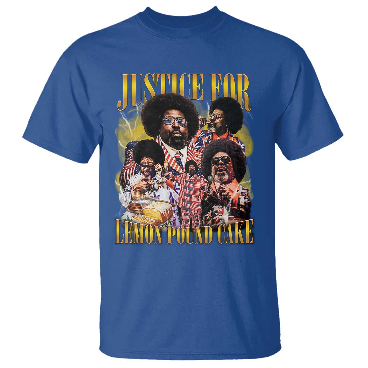 Justice For Lemon Pound Cake Bootleg Graphic T Shirt Retro Rap Free Speech TS14 Royal Blue Print Your Wear