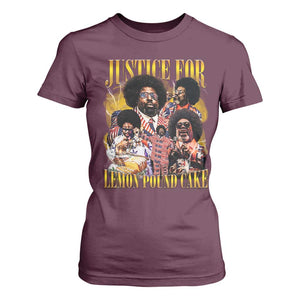 Justice For Lemon Pound Cake Bootleg Graphic T Shirt For Women Retro Rap Free Speech TS14 Maroon Print Your Wear