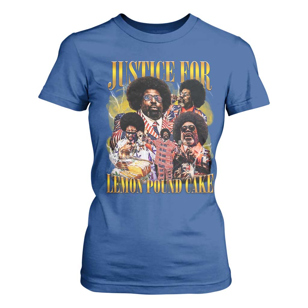 Justice For Lemon Pound Cake Bootleg Graphic T Shirt For Women Retro Rap Free Speech TS14 Royal Blue Print Your Wear