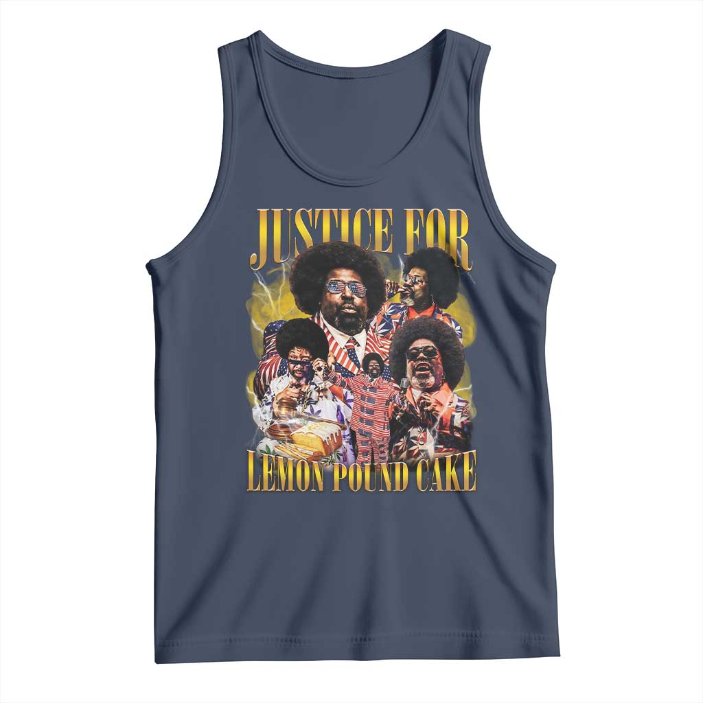 Justice For Lemon Pound Cake Bootleg Graphic Tank Top Retro Rap Free Speech TS14 Navy Print Your Wear