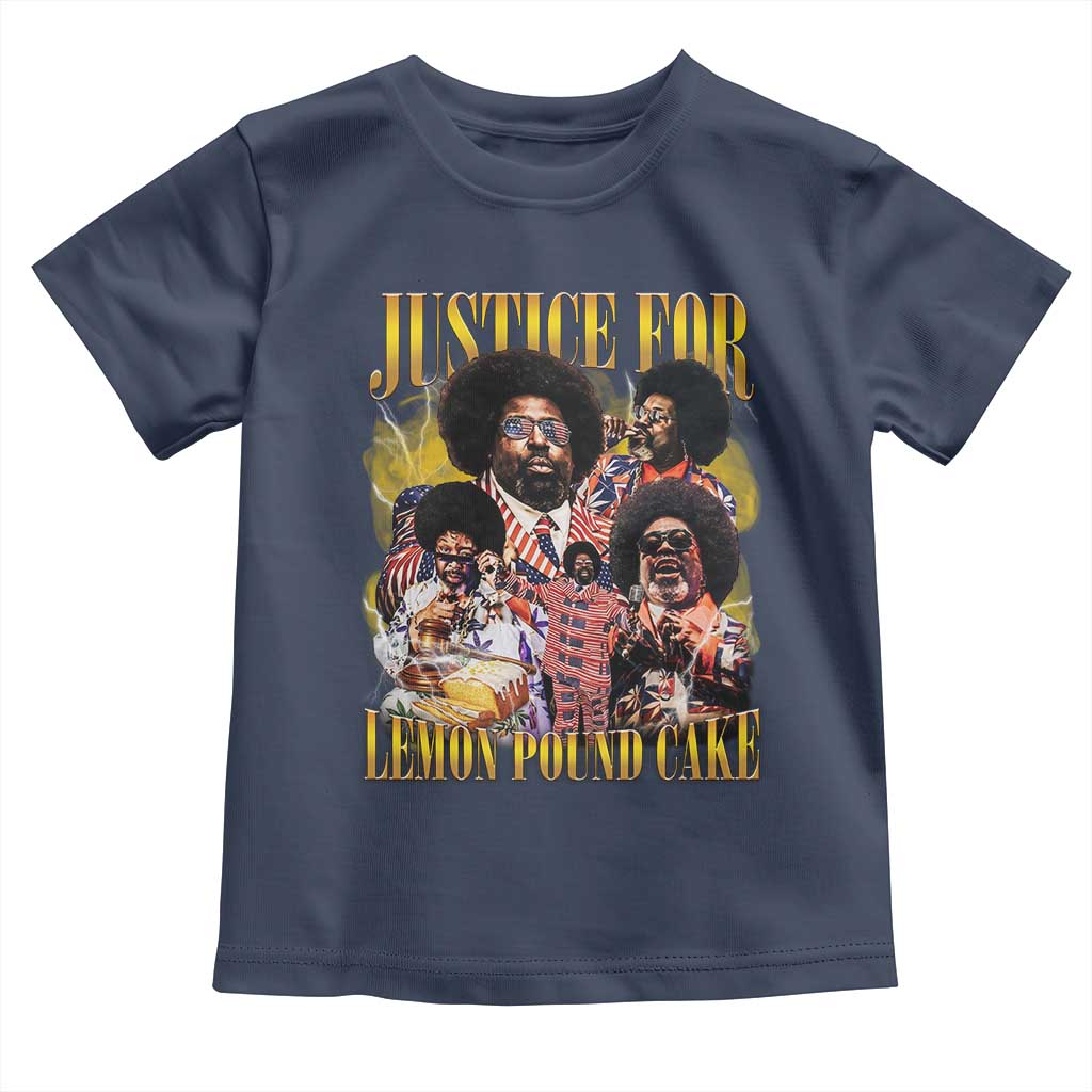 Justice For Lemon Pound Cake Bootleg Graphic Toddler T Shirt Retro Rap Free Speech TS14 Navy Print Your Wear