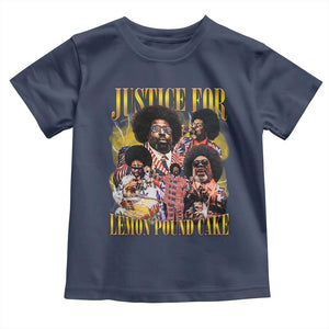 Justice For Lemon Pound Cake Bootleg Graphic Toddler T Shirt Retro Rap Free Speech TS14 Navy Print Your Wear