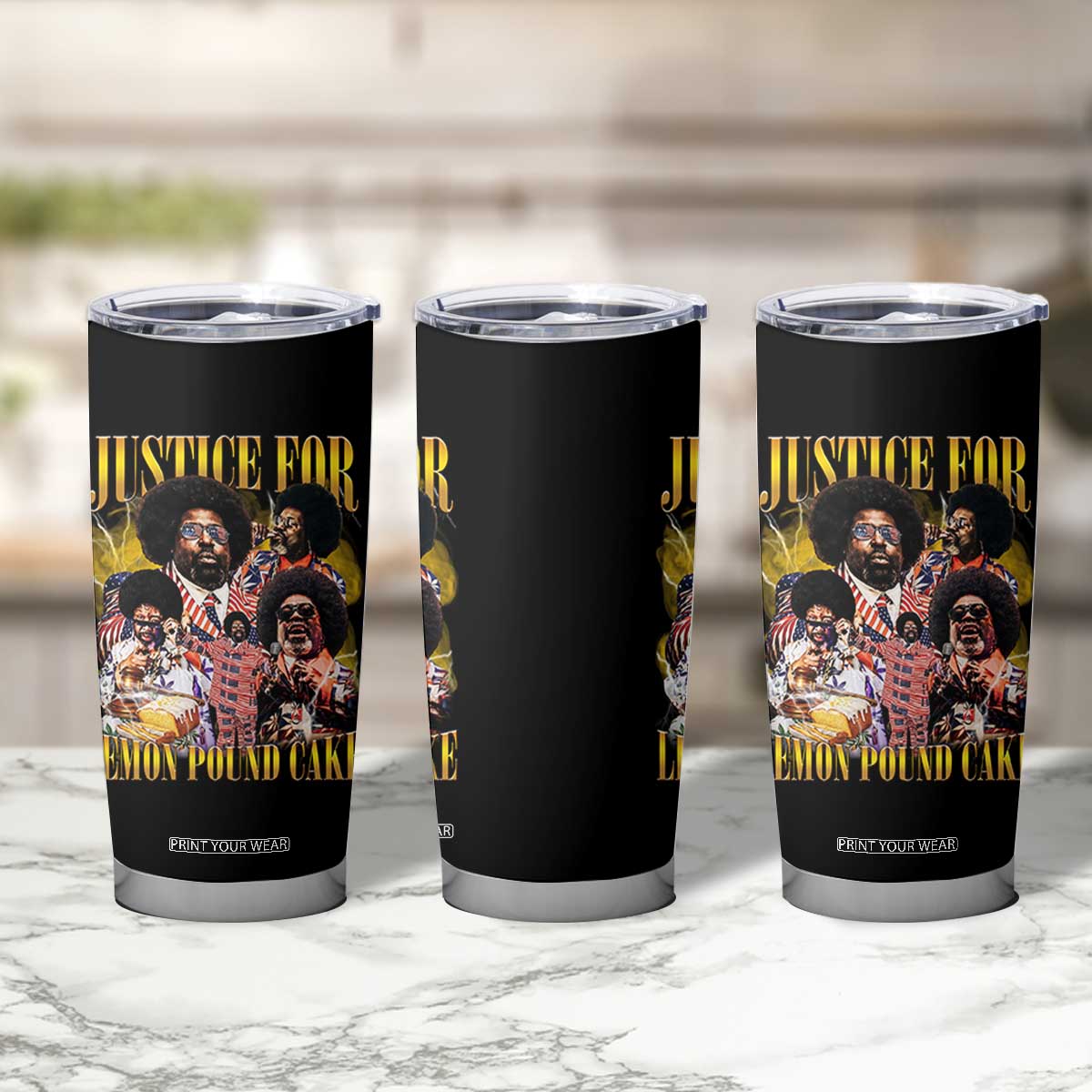 Justice For Lemon Pound Cake Bootleg Graphic Tumbler Cup Retro Rap Free Speech TS14 Print Your Wear